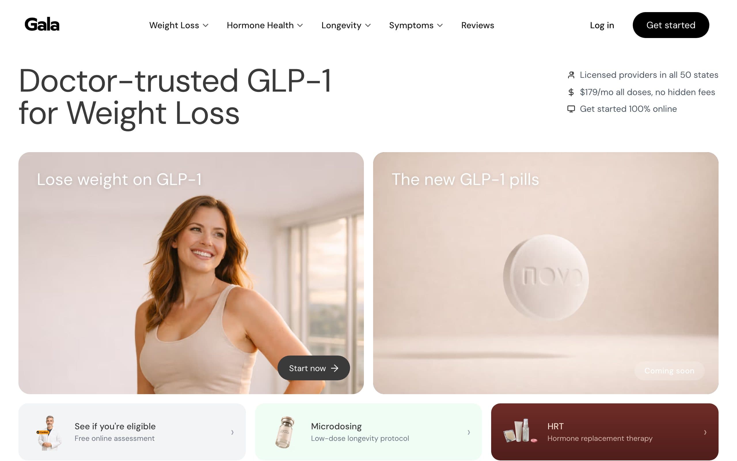 Screenshot of the Gala Health homepage, captured August 27, 2026